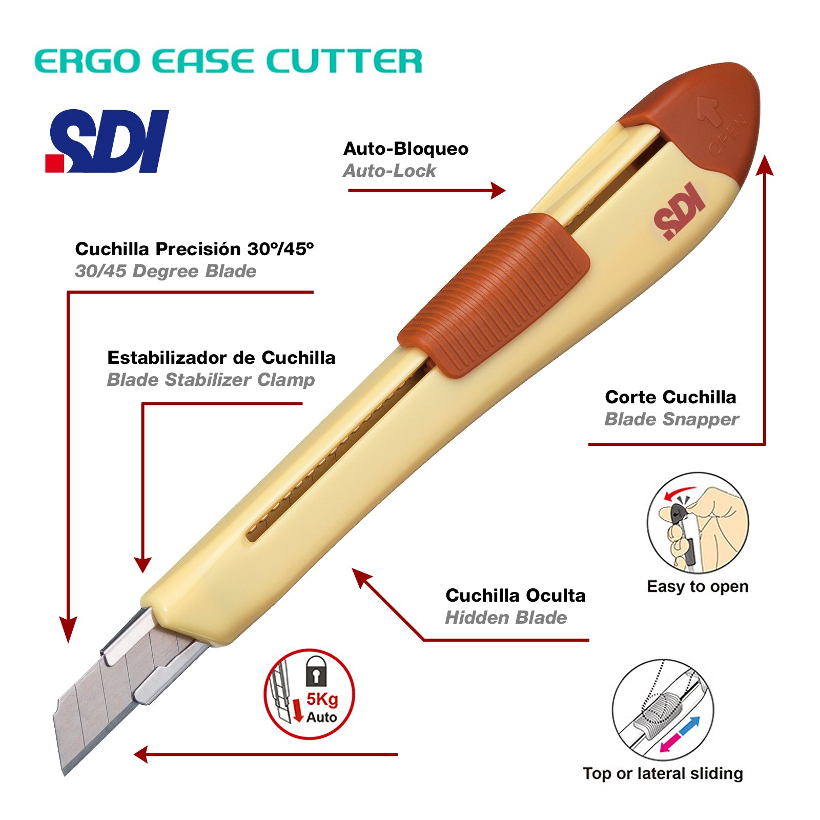 Sdi Ergo Ease - Cutter Para Manualidades Con Diseño Ergonómico. Amarillo  con Ofertas en Carrefour