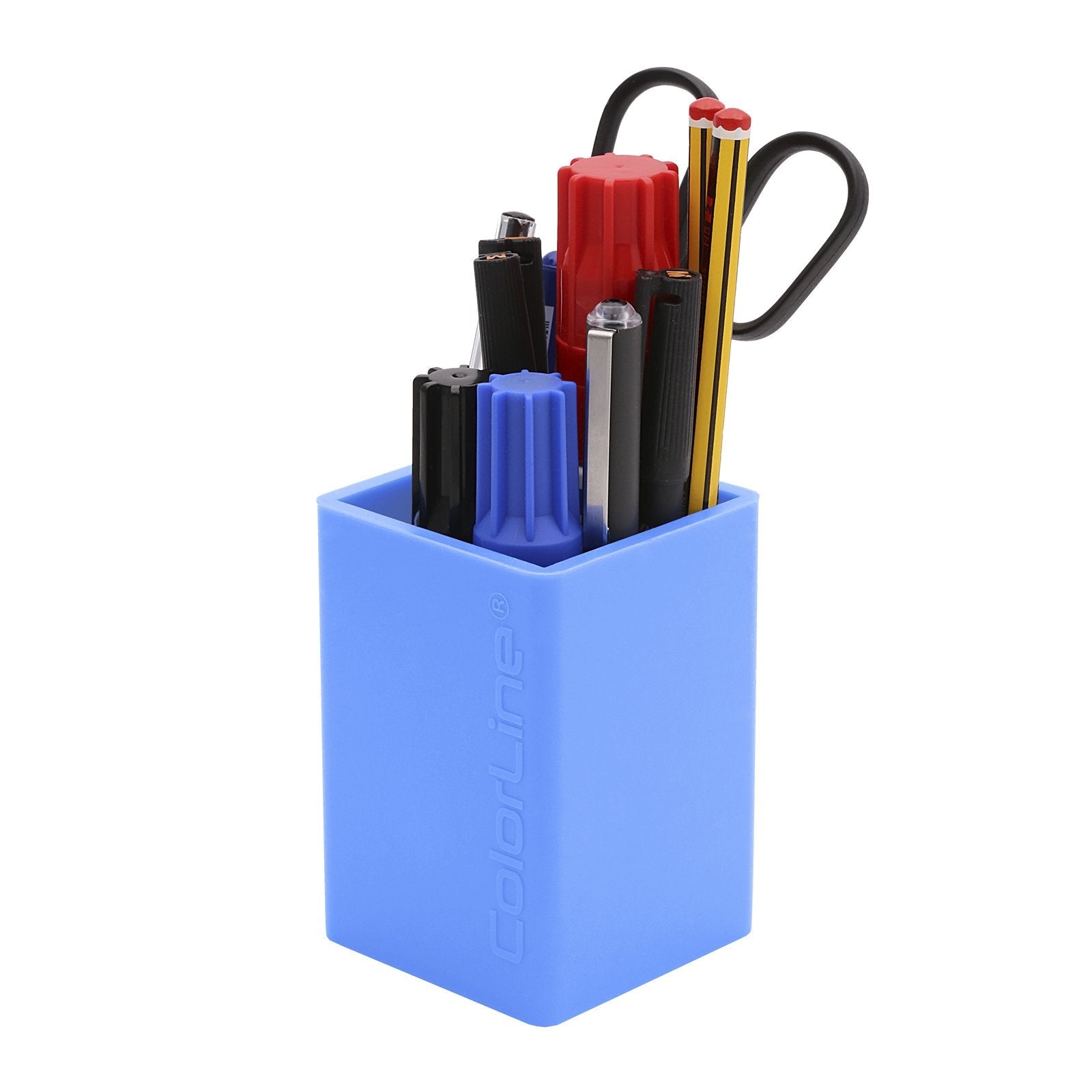 Cubilete Porta Lápices de Silicona Ultra Soft. Color Azul Claro