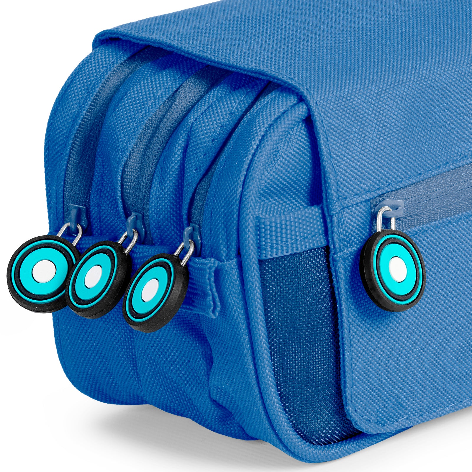 Grafoplás - Estuche Portatodo Triple con Solapa para Material Escolar. Azul