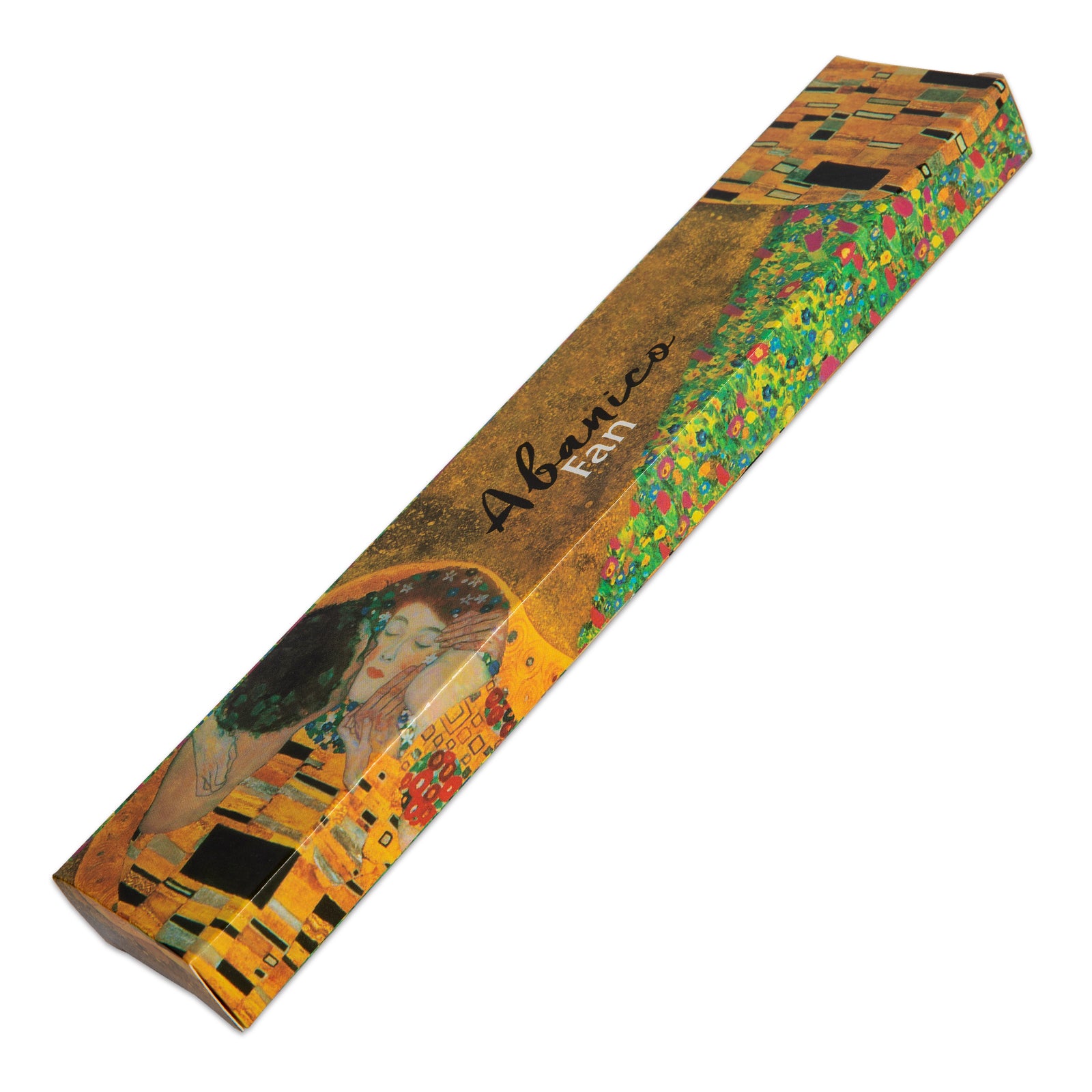 JAVIER El Beso - Abanico de 23 cm con Varillas de Madera Estampada y Tela