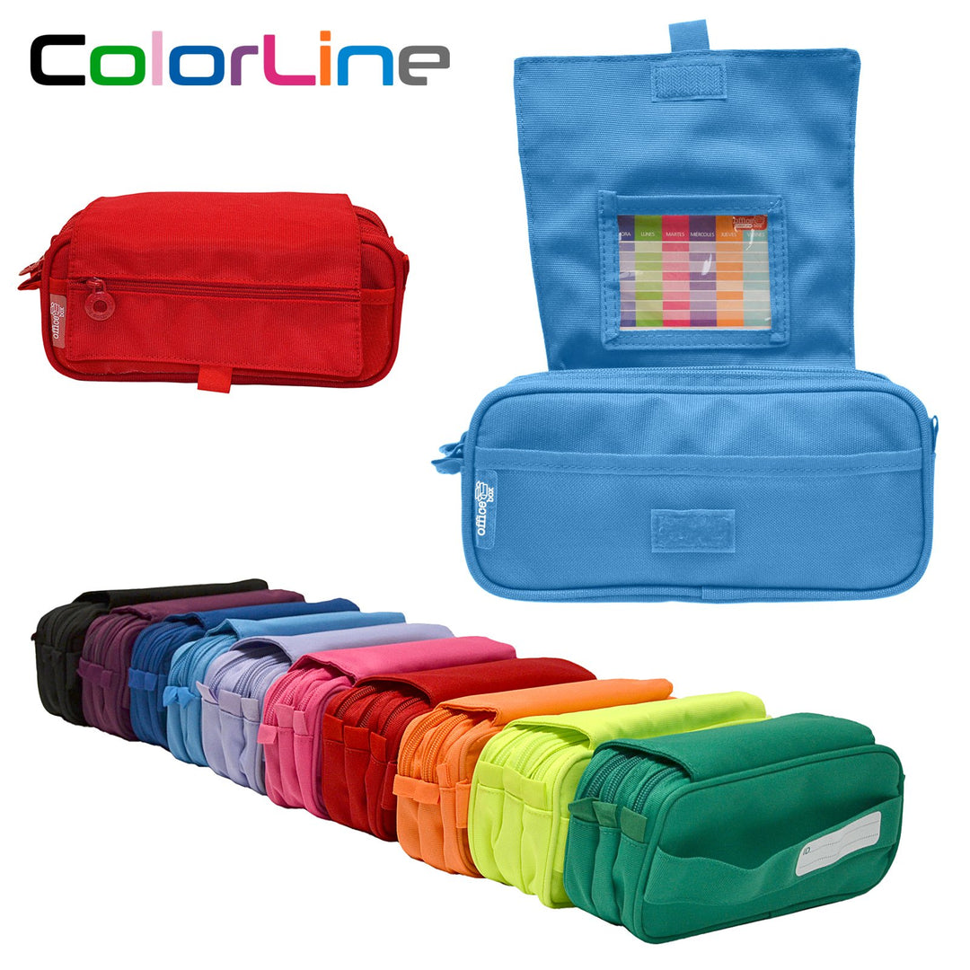Pack De 2 Estuches Escolares Expandibles De 3 Anillas - Transparentes Con Bolsillos - Para Carpetas Y Organización