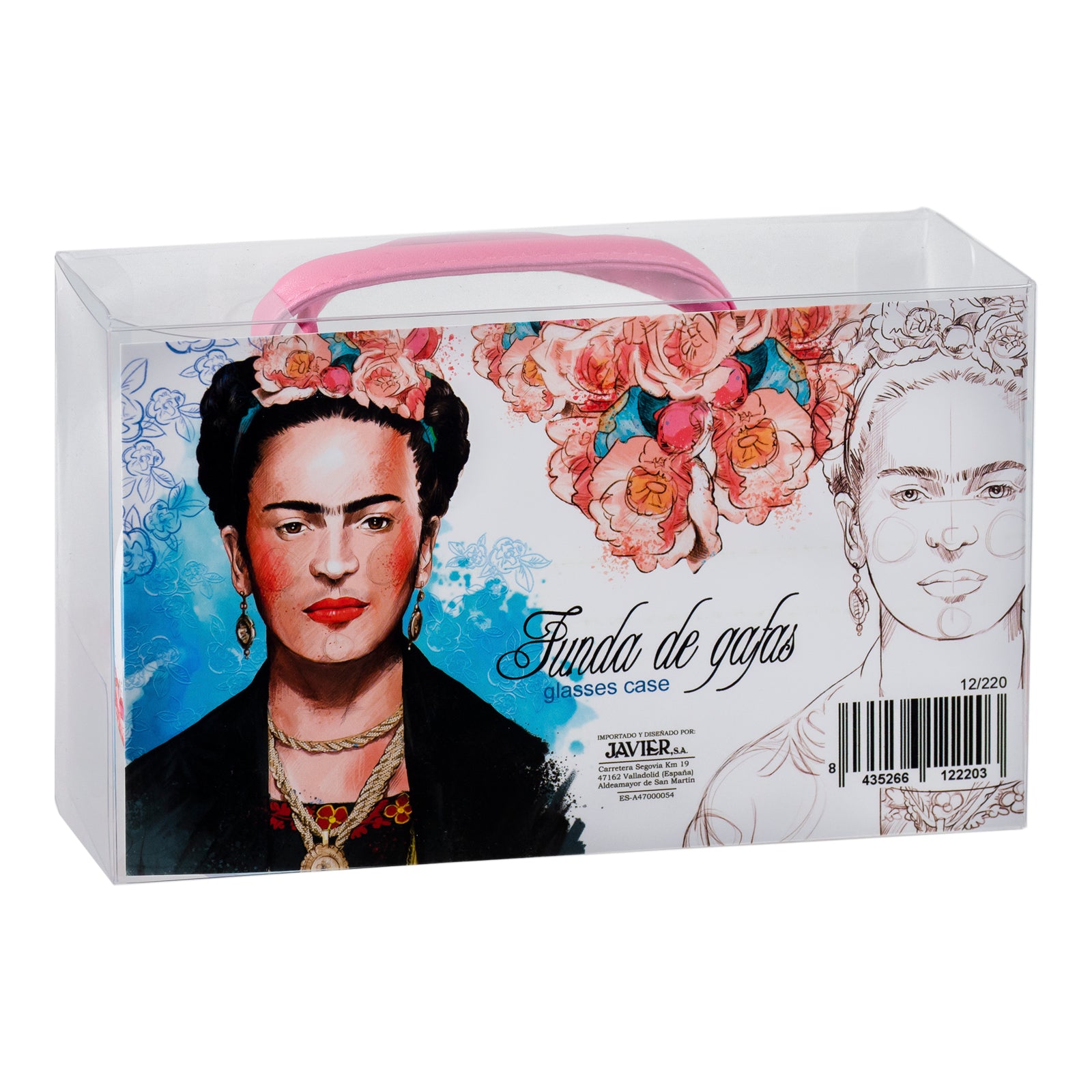 JAVIER Frida Kahlo- Funda de Gafas Rígida con Asas y Cierre Flex