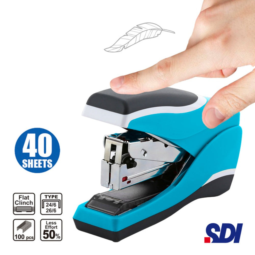 SDI - Grapadora Solid Touch L de Esfuerzo Reducido y Carga Superior, Suave al Tacto, Base Anti-Deslizante