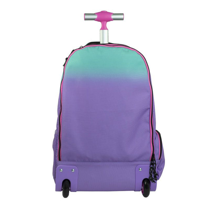 MILAN Sunset - Mochila Escolar de 6 Cremalleras con Ruedas. Capacidad 25L. Lila-Turquesa