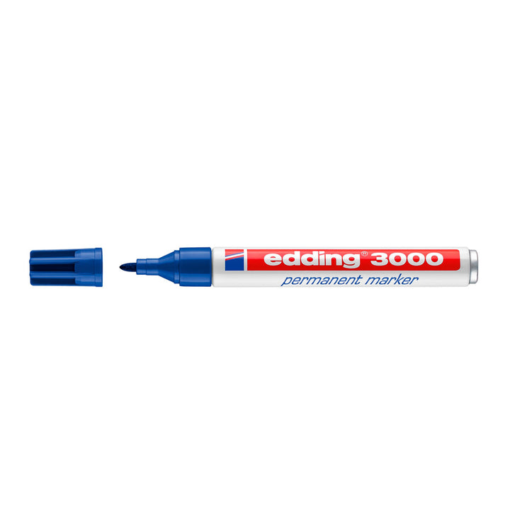 Edding 3000 - Rotulador Marcador Permanente Punta Redonda 1.5-3 mm. Azul