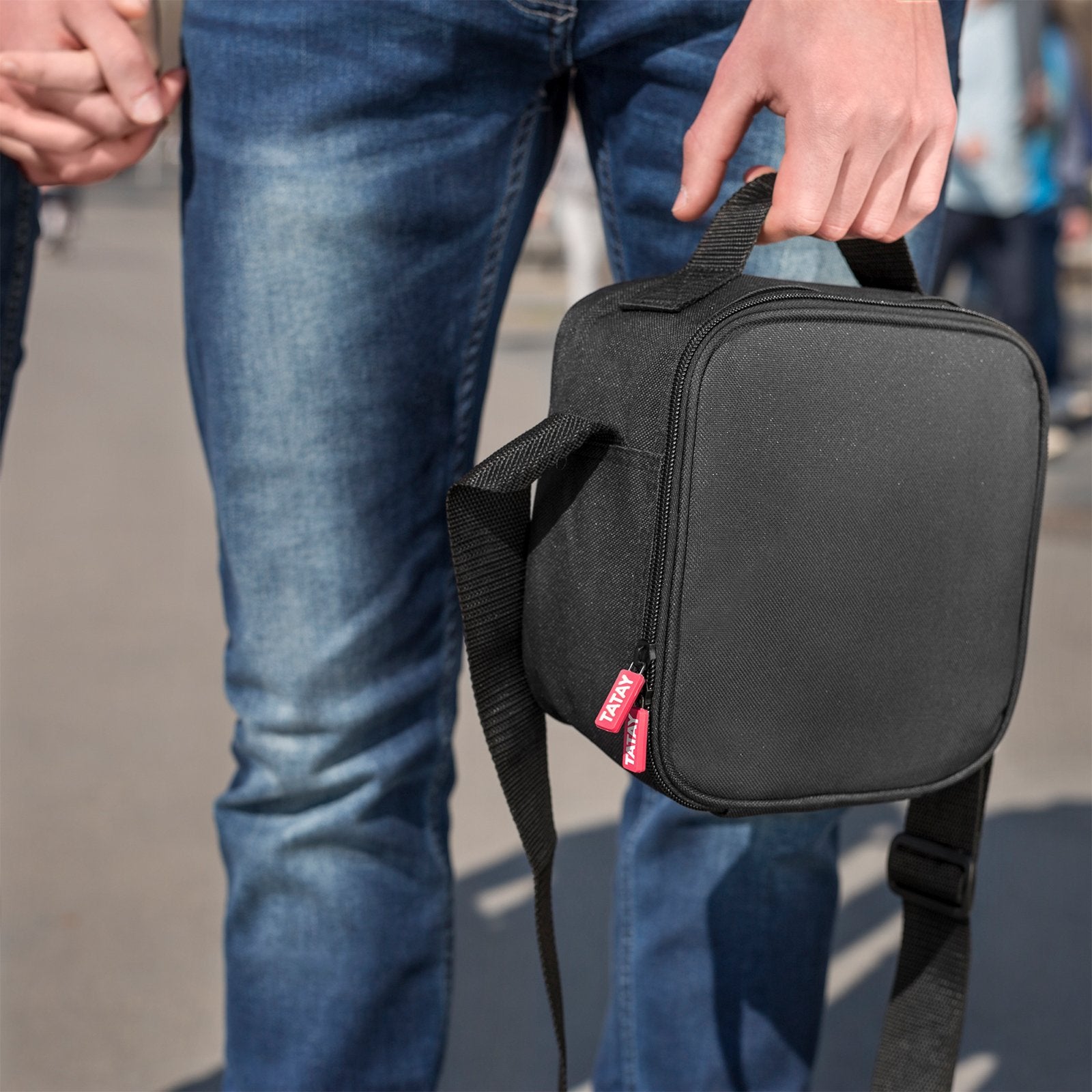 TATAY 1185400 - Kit Bolsa Térmica Urban Food Casual Glass y Botella Urban Drink, Negro
