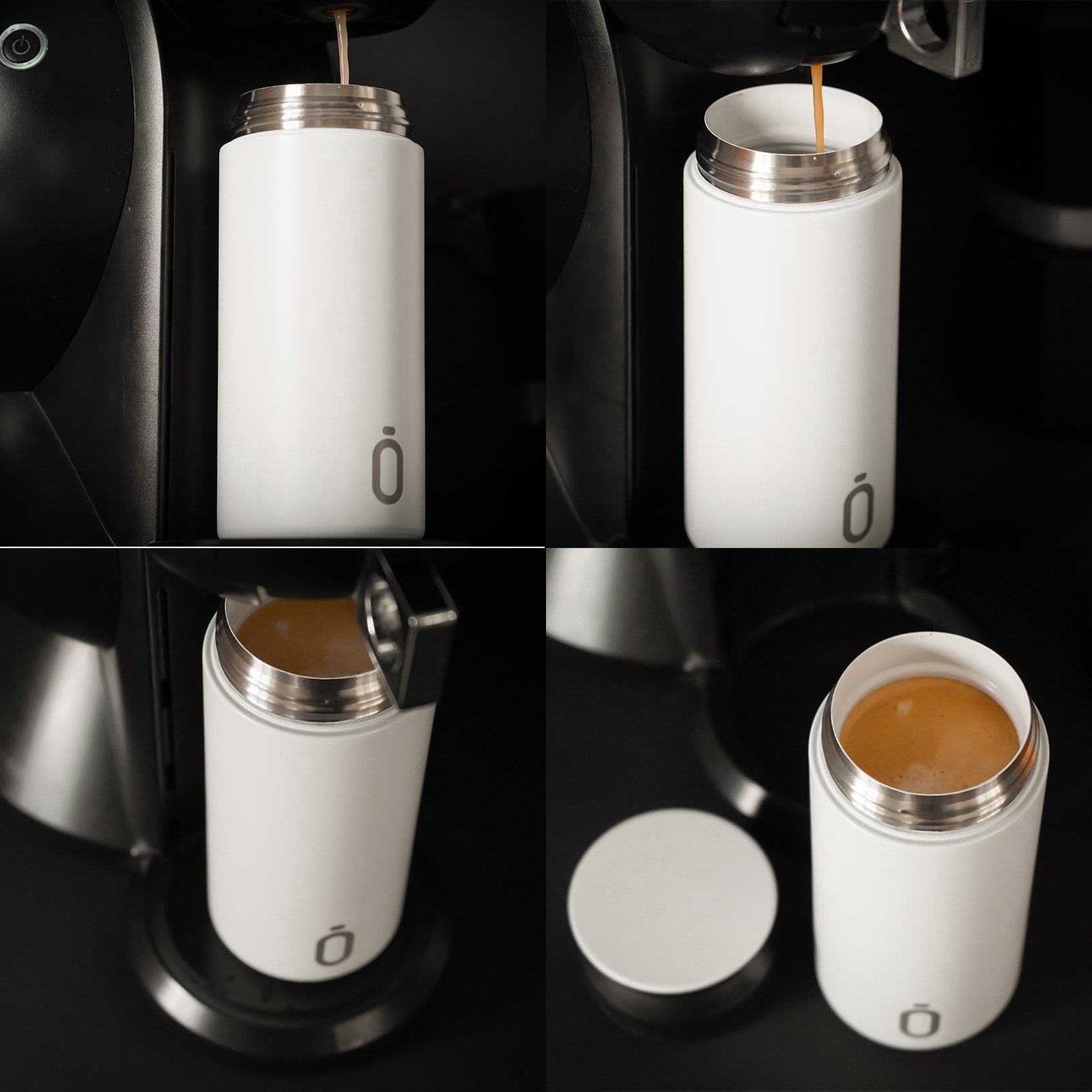 RUNBOTT Coffee - Vaso Térmico en Acero Inoxidable 304 con Interior Cerámico. Negro 350 ml