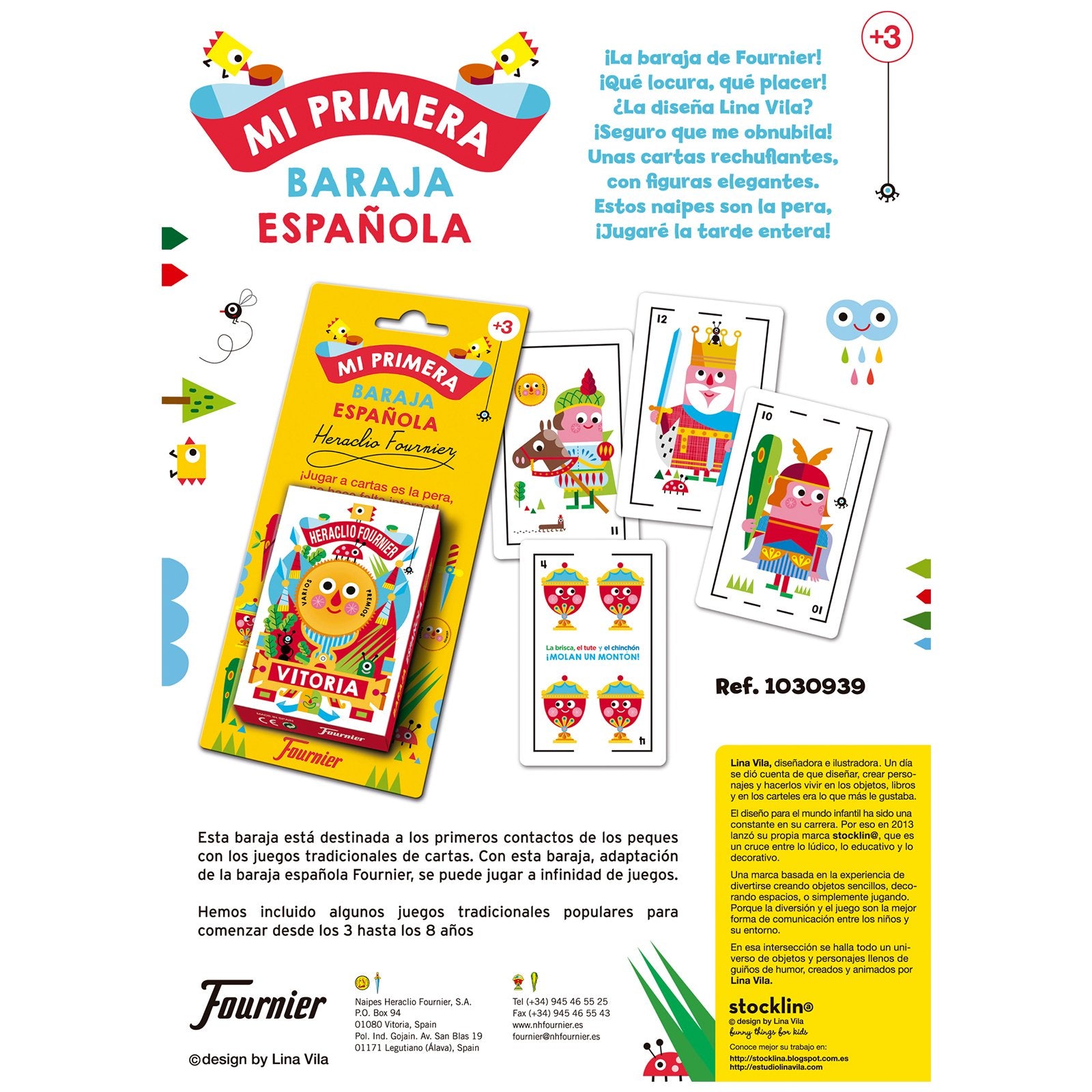 FOURNIER - Mi Primera Baraja Española de 40 Cartas. Diseño Infantil de Lina Vila