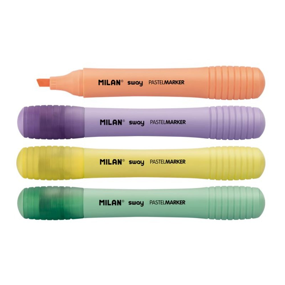 MILAN SWAY Pastel - Estuche con 4 Marcadores Fluorescentes Colores Pastel