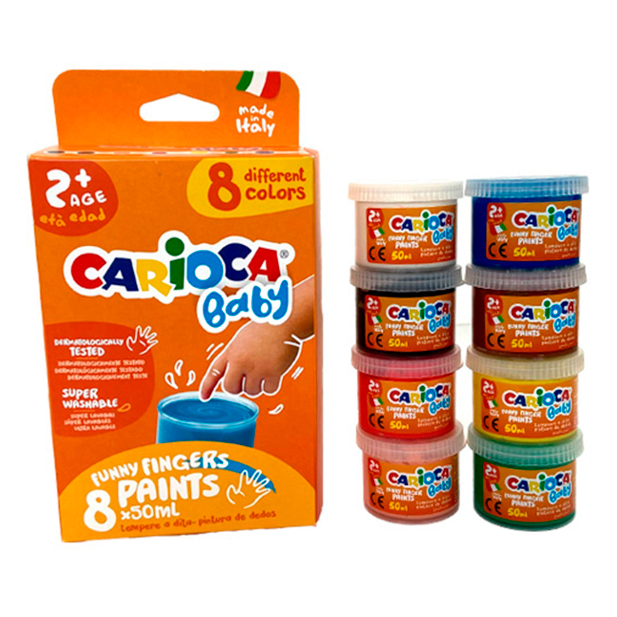 CARIOCA Baby - Lote de 8 Botes de Pintura para Dedos en Colores Surtid –  PracticOffice