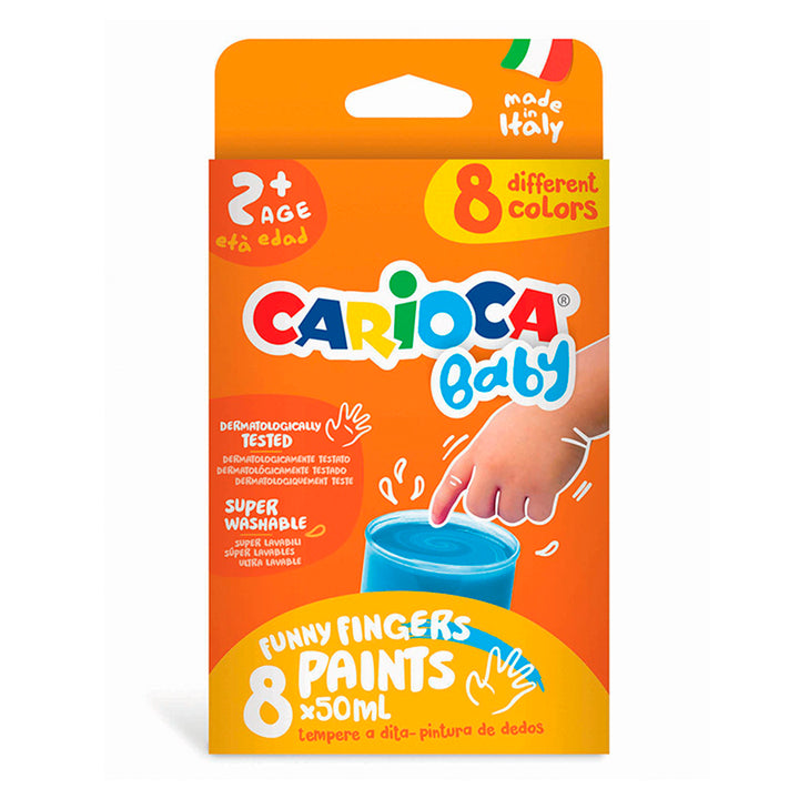 CARIOCA Baby - Pintura a Dedos Super Lavable 8 Colores Surtidos