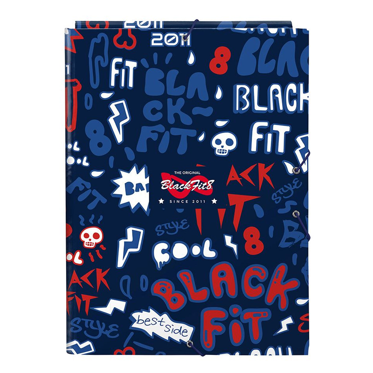 SAFTA Blackfit8 - Carpeta A4 con 3 Solapas y Cierre de Goma, Modelo Letters
