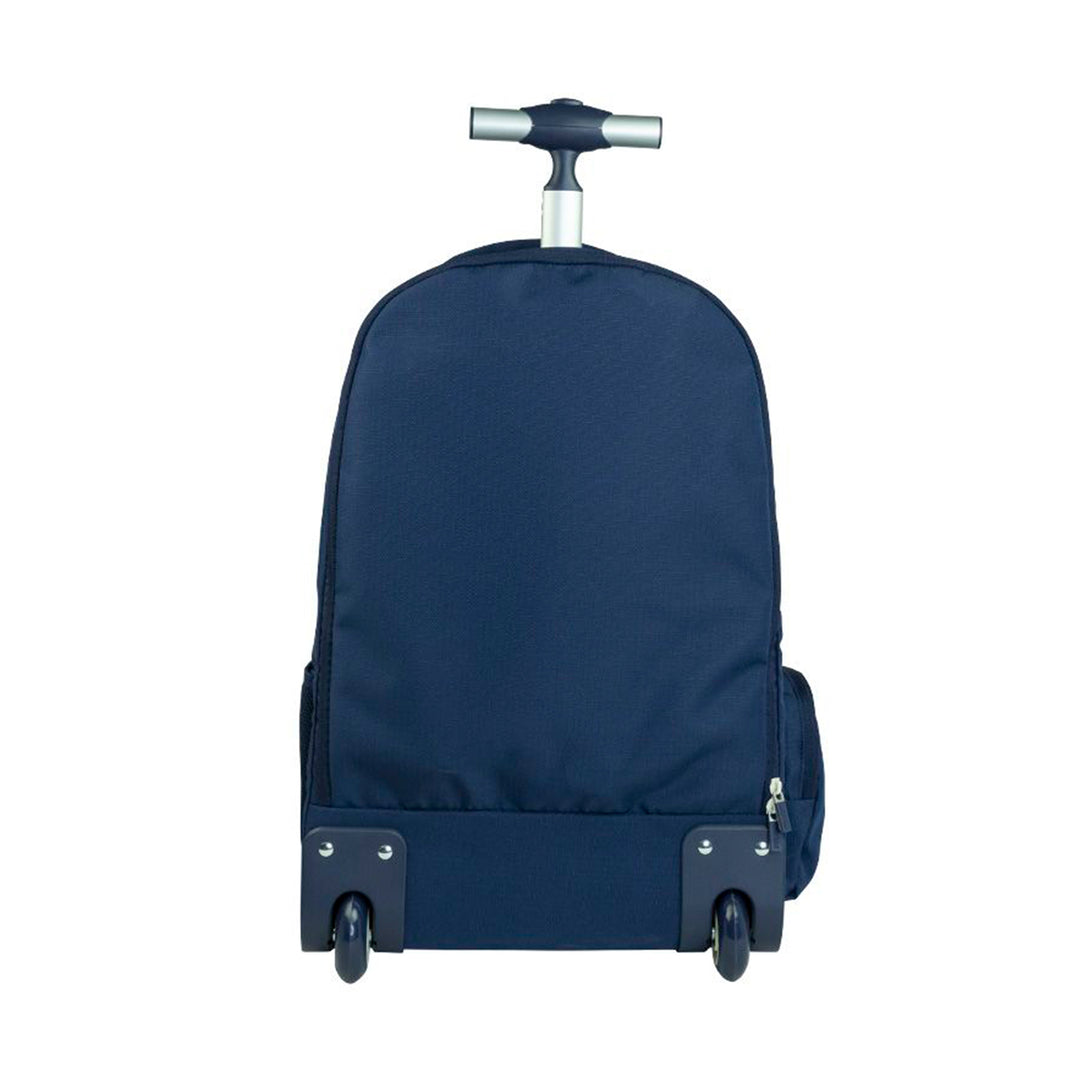 MILAN 1918 -  Mochila Escolar de 6 Cremalleras con Ruedas. Capacidad 25L. Azul