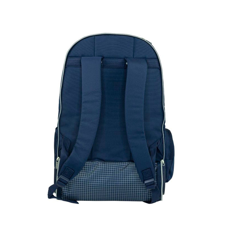 MILAN 1918 -  Mochila Escolar de 6 Cremalleras con Ruedas. Capacidad 25L. Azul