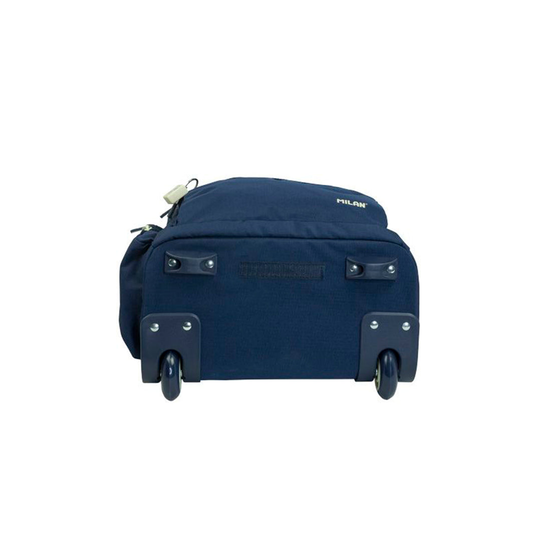 MILAN 1918 -  Mochila Escolar de 6 Cremalleras con Ruedas. Capacidad 25L. Azul