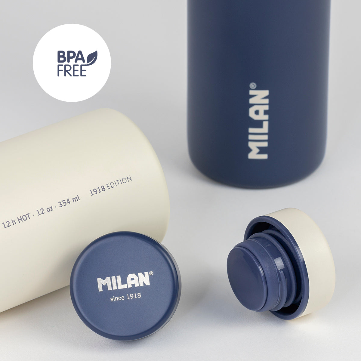 MILAN Fit - Botella Térmica Reutilizable 0.6L en Acero Inoxidable. Azul