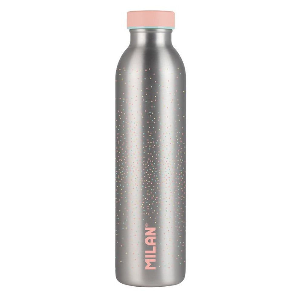 MILAN Silver - Botella Térmica Reutilizable 0.6L en Acero Inoxidable. Rosa