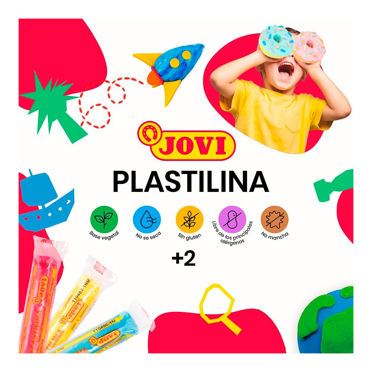 JOVI - Estuche con Plastilina en 15 Colores Surtidos, Base Vegetal