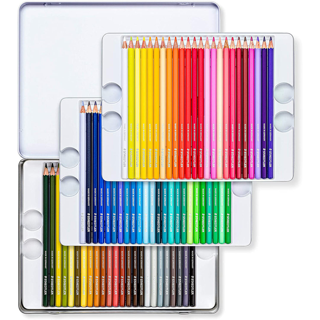 STAEDTLER Design Journey - Estuche Metálico con 72 Lápices de Colores Intensos. Mina Blanda