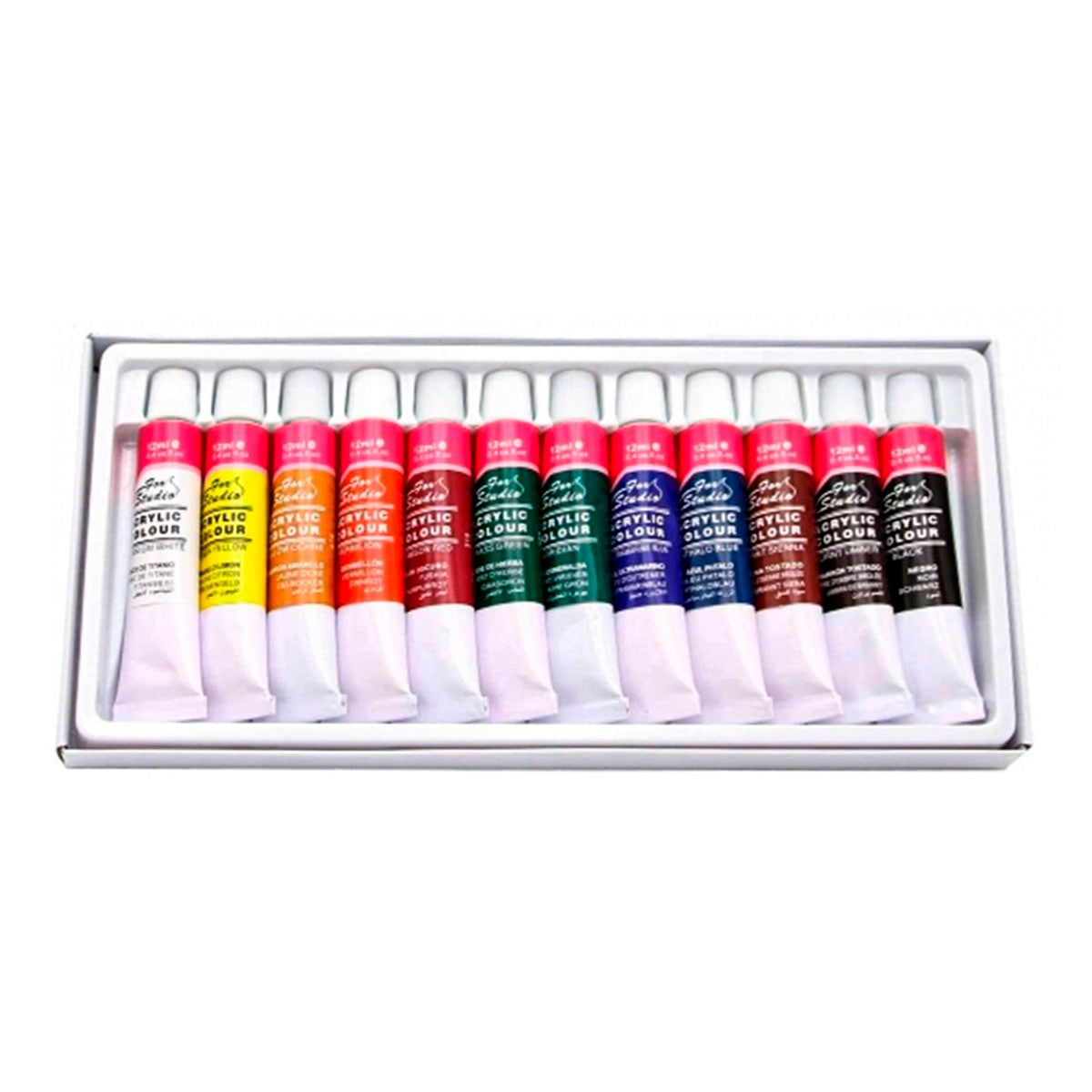 ARTIST - Pintura Acrílica, Set de 12 Tubos de Colores Surtidos
