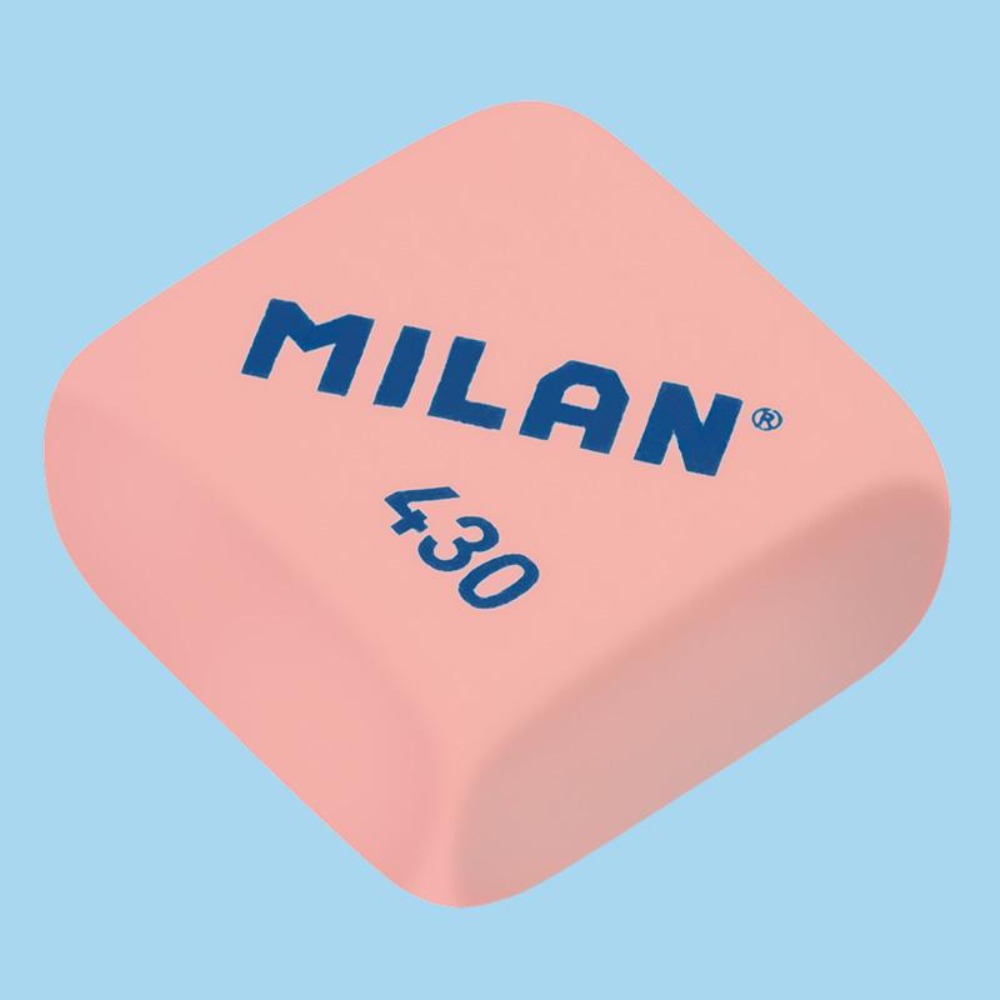 MILAN - Set de 6 Gomas de Borrar Milan 430 Tipo Miga de Pan Cuadrada. 3 Colores