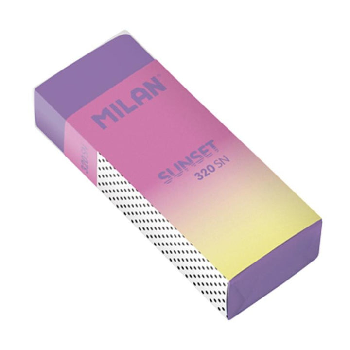 MILAN CPM320SN - Goma de Borrar Suave y Versátil Tipo Nata® 320, Edición Sunset