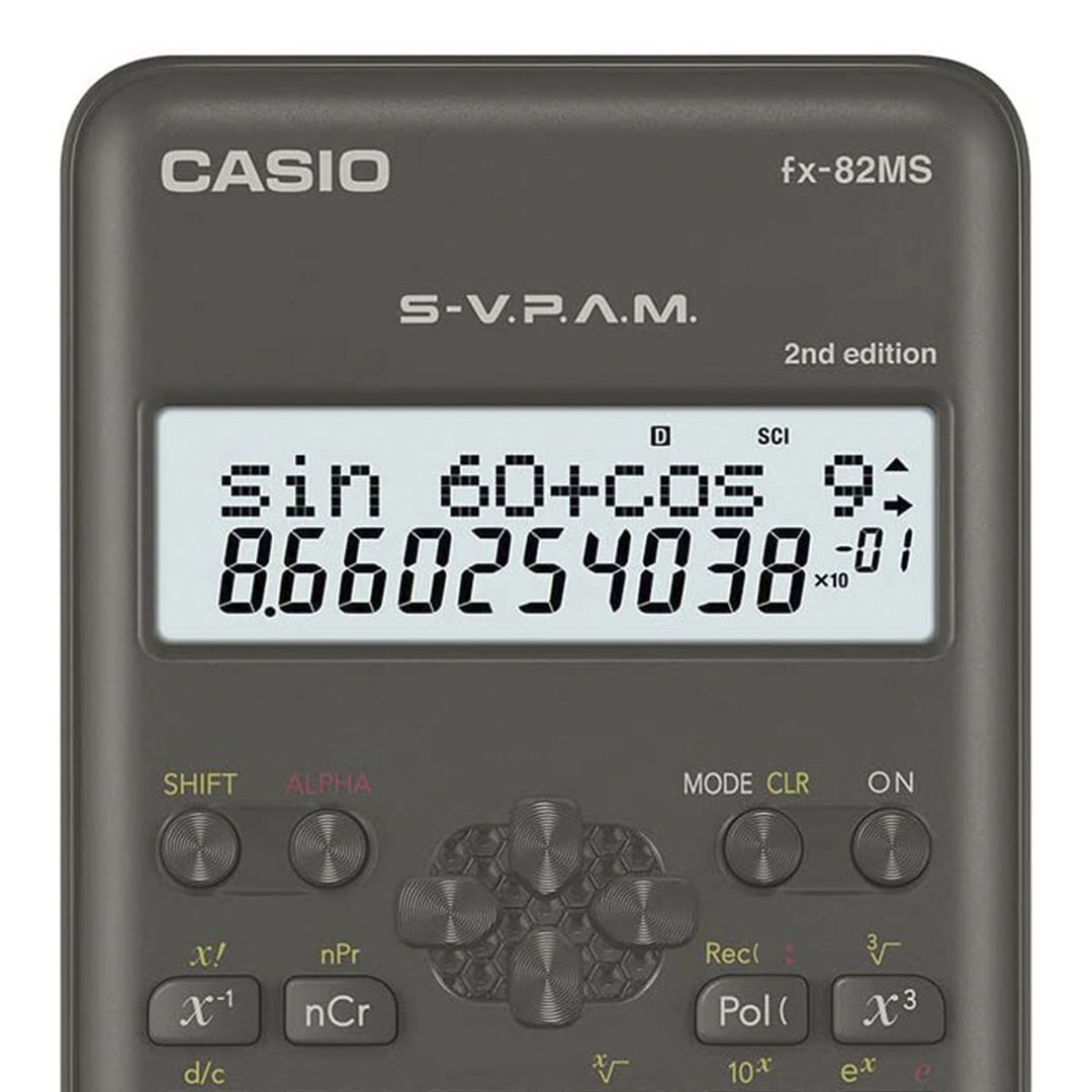 CASIO FX-82MS II - Calculadora Científica Escolar 240 Funciones, Pantalla LCD 2 Líneas