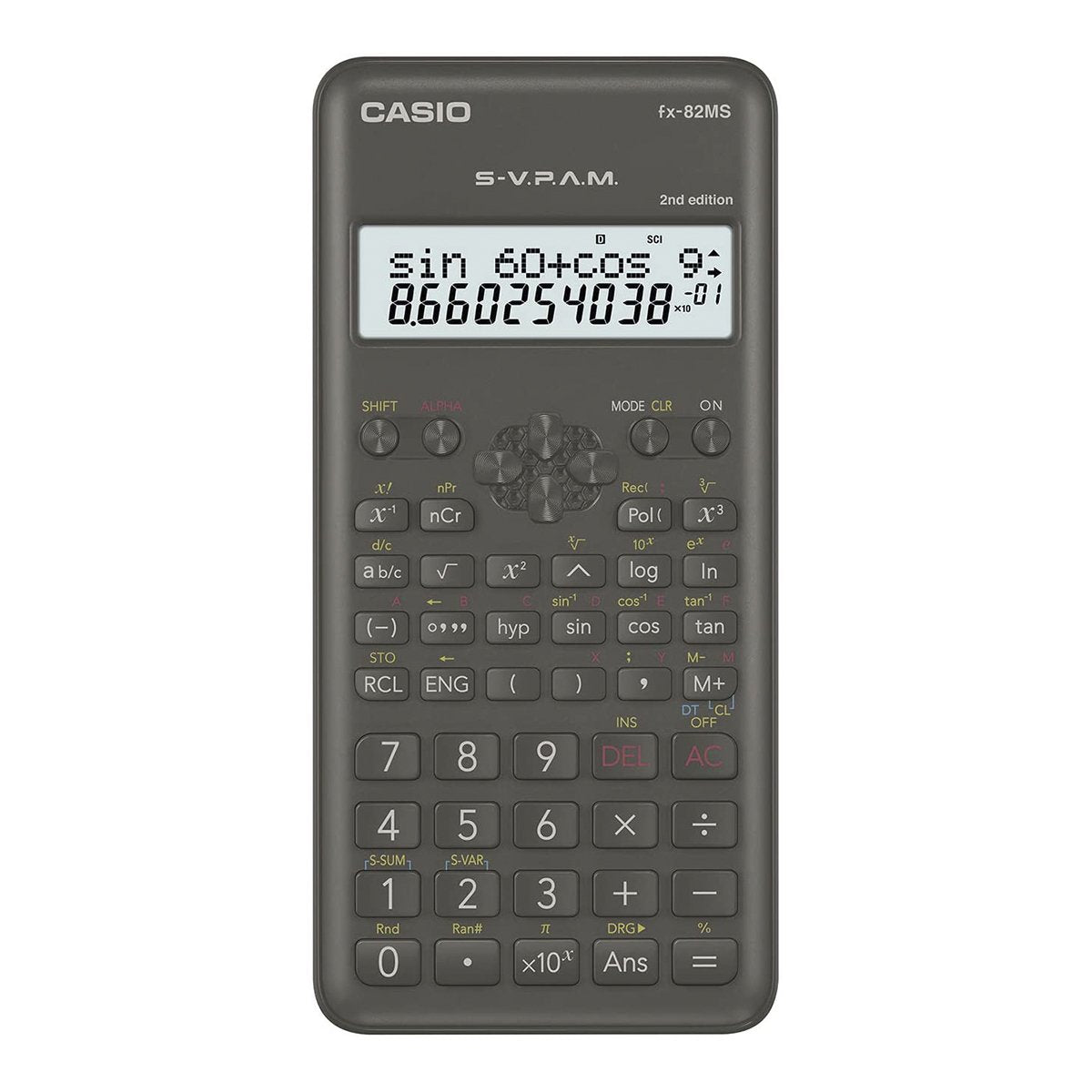 CASIO FX-82MS II - Calculadora Científica Escolar 240 Funciones, Pantalla LCD 2 Líneas