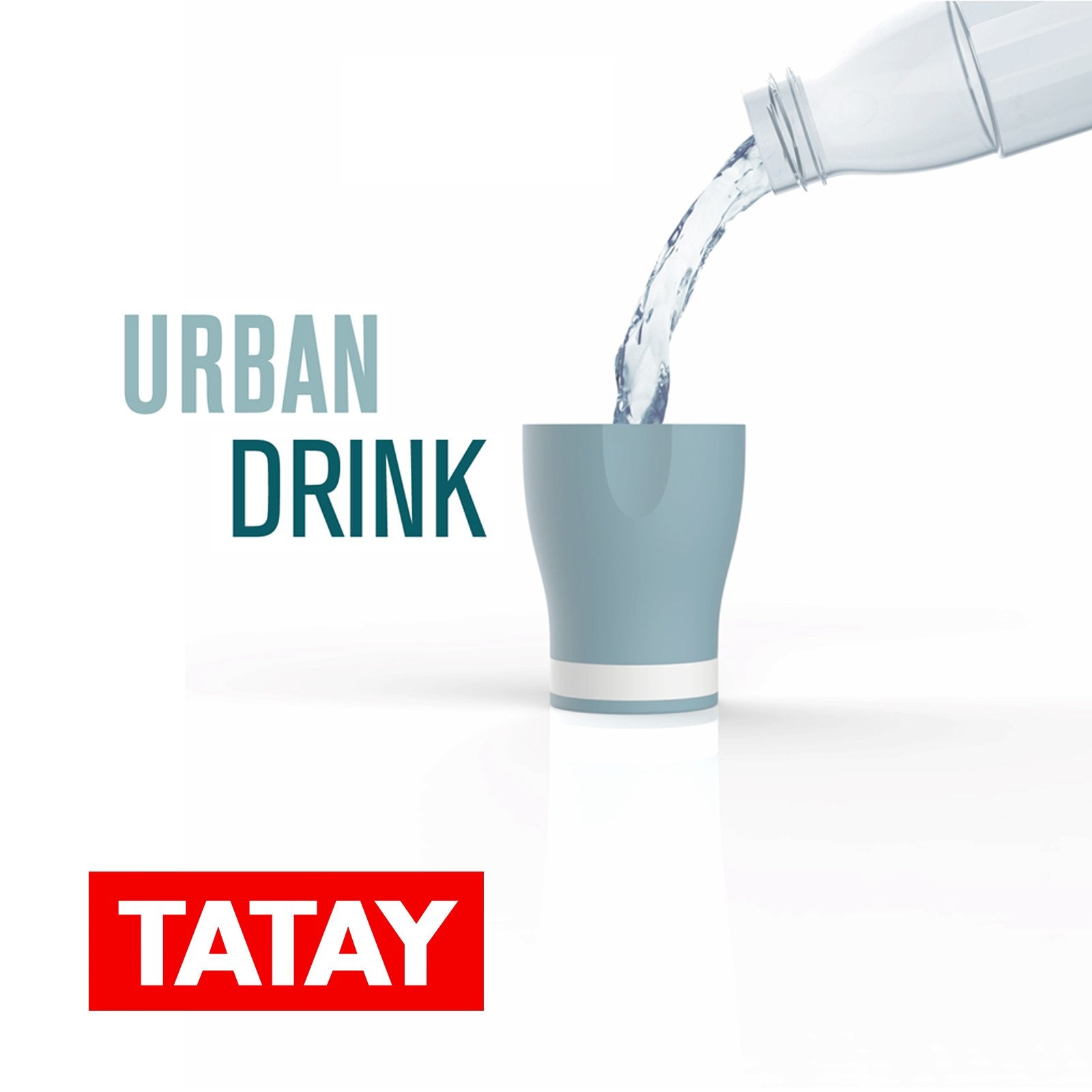 TATAY 1189001 - Botella de Tritán con Tapón Vaso Urban Drink, 400 ml