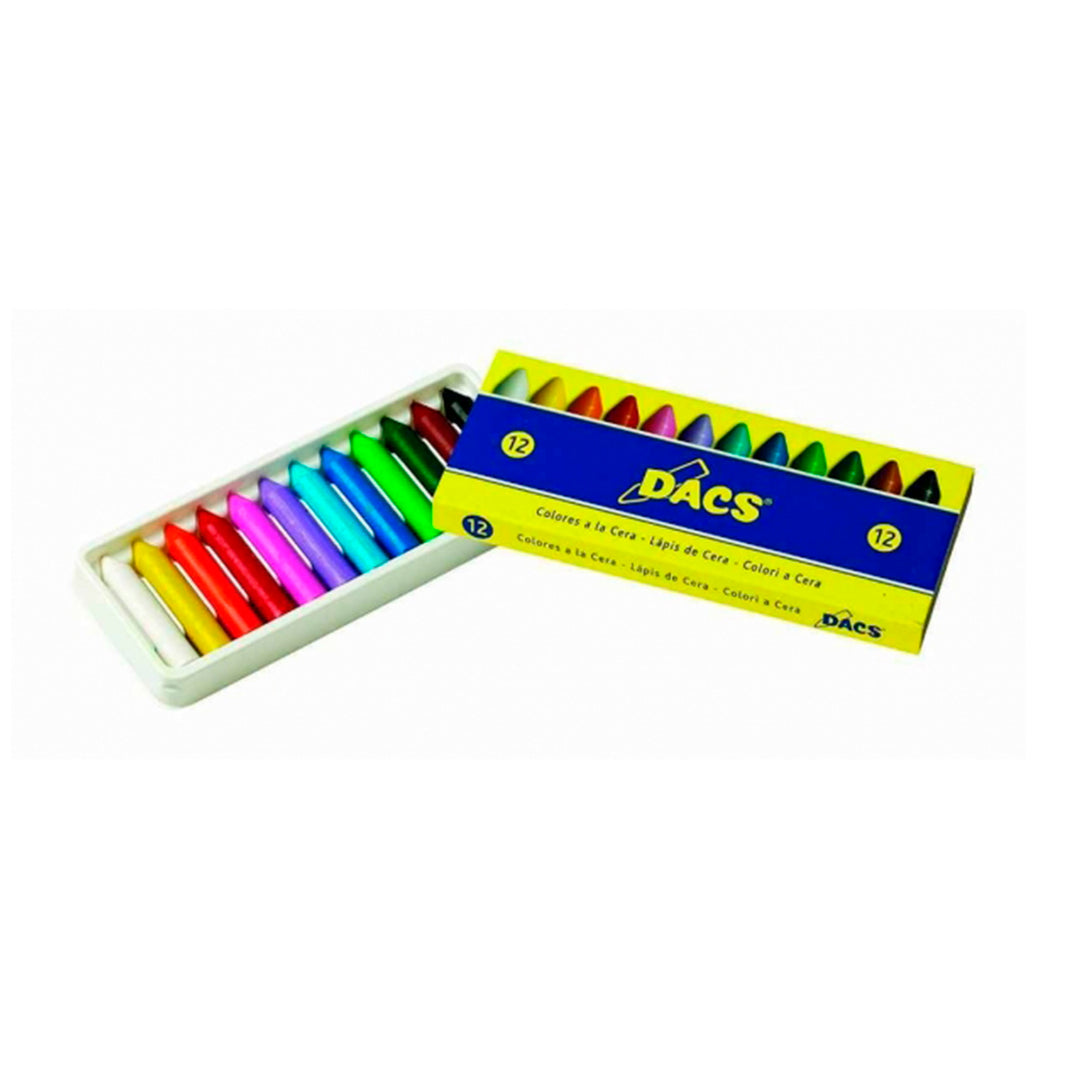 ALPINO Dacs - Caja con 12 Lápices de Cera Blanda en Colores Brillantes