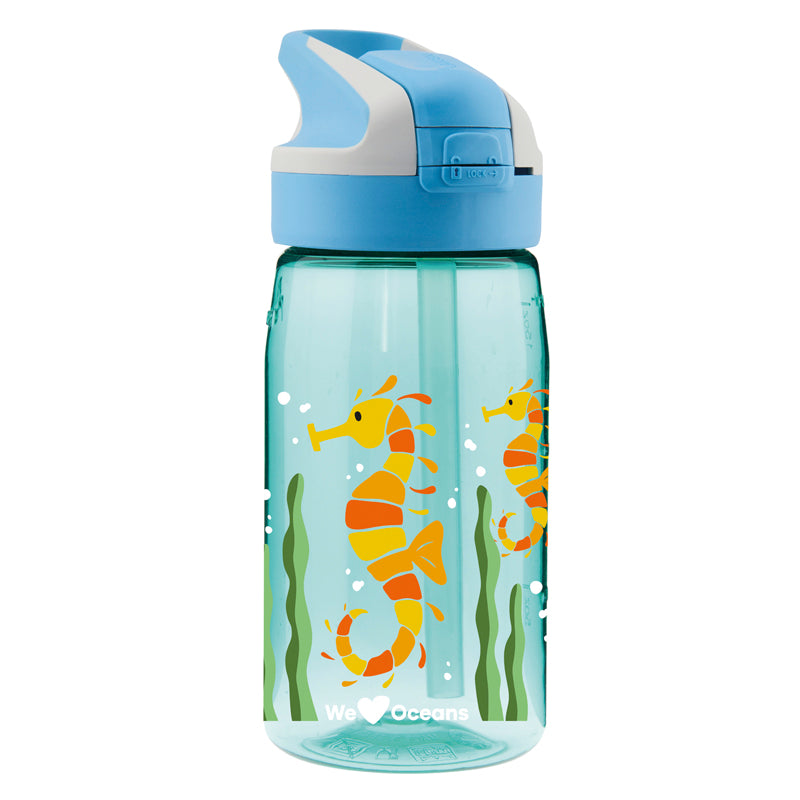 LAKEN We Love Oceans - Botella de Agua Infantil 0.45L en Tritán. Caballito