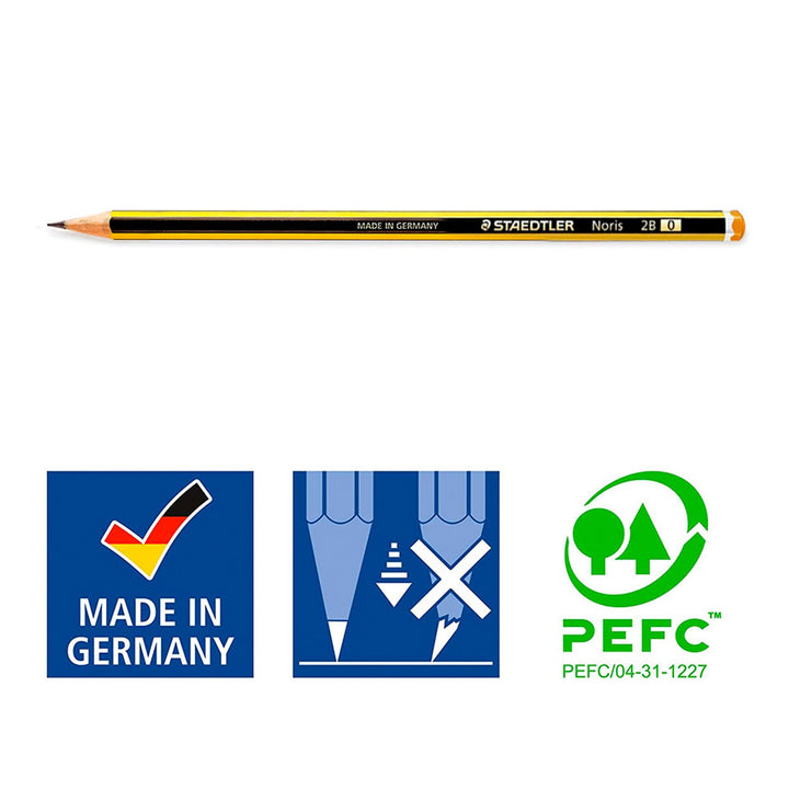 STAEDTLER 120-0 - Lápiz de Grafito Hexagonal 2B, Madera Certificada Etiqueta PECF