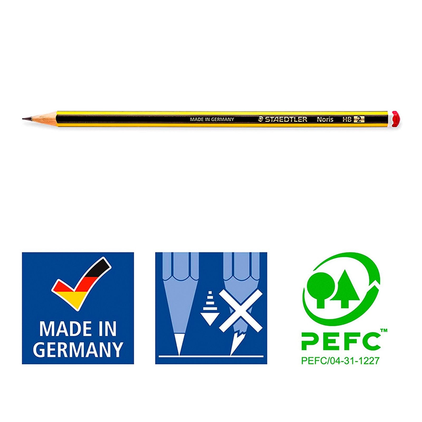 STAEDTLER 120-2 - Lápiz  de Grafito Hexagonal 2HB, Madera Certificada Etiqueta PECF