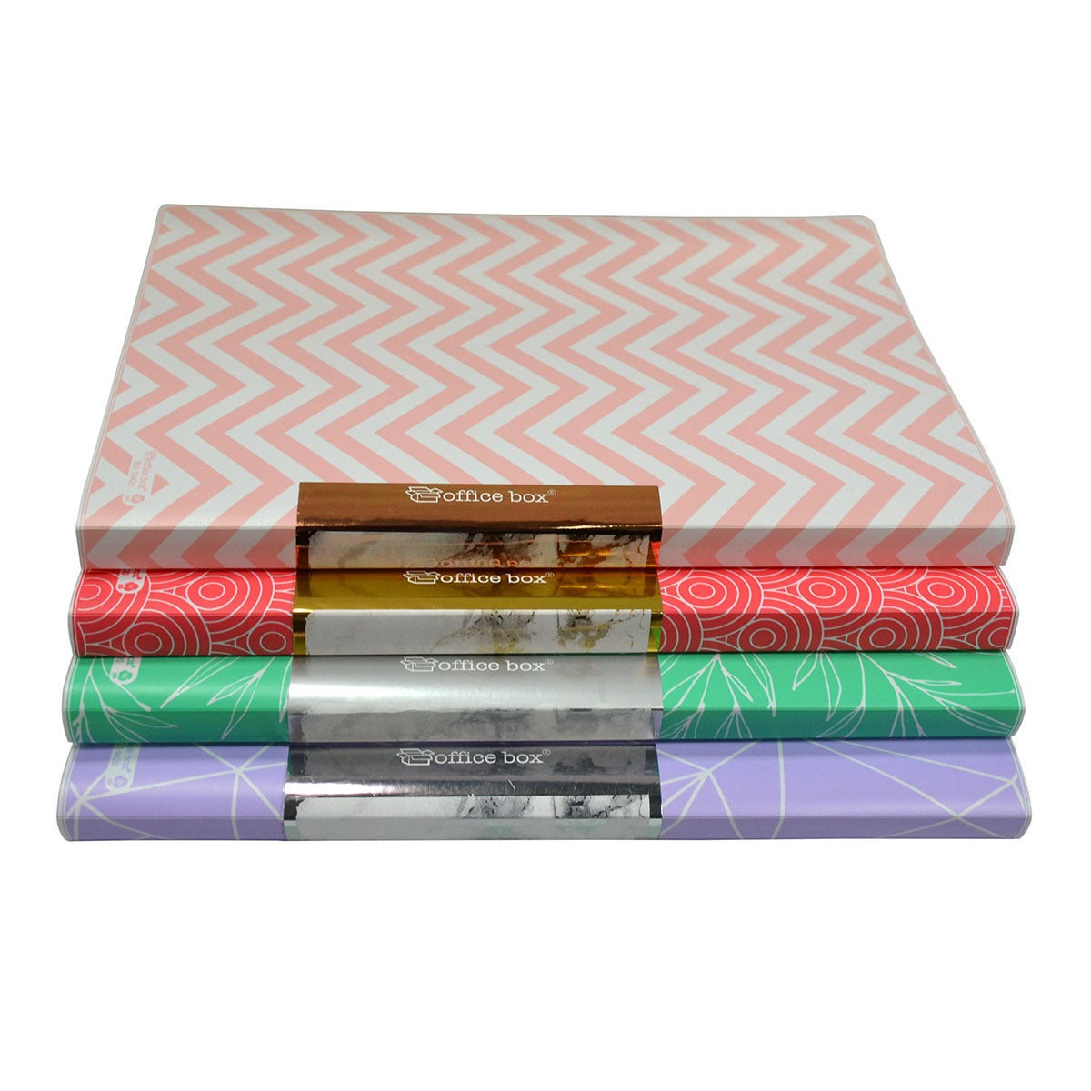 OFFICE BOX North Glace - Carpeta de Fundas A4 con Tapas Flexible. Incluye 40 Fundas. Rosa