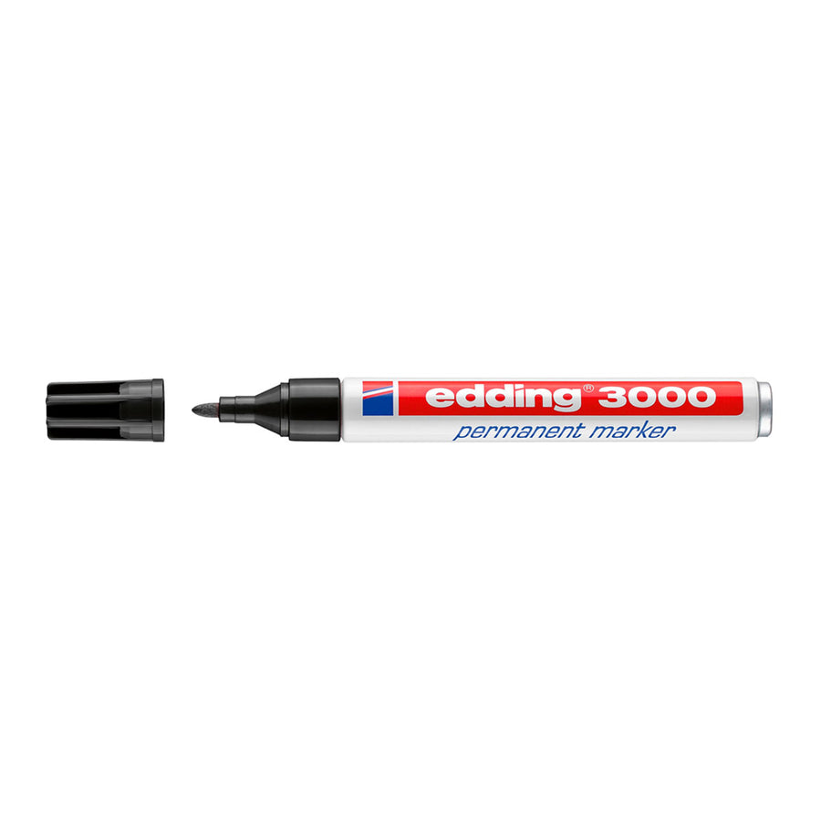 Edding 3000 - Rotulador Marcador Permanente Punta Redonda 1.5-3 mm. Negro