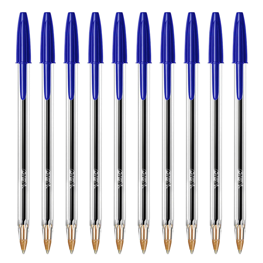 BIC - Set de 10 Bolígrafos Cristal Original Medium de Tinta de Aceite. Azul