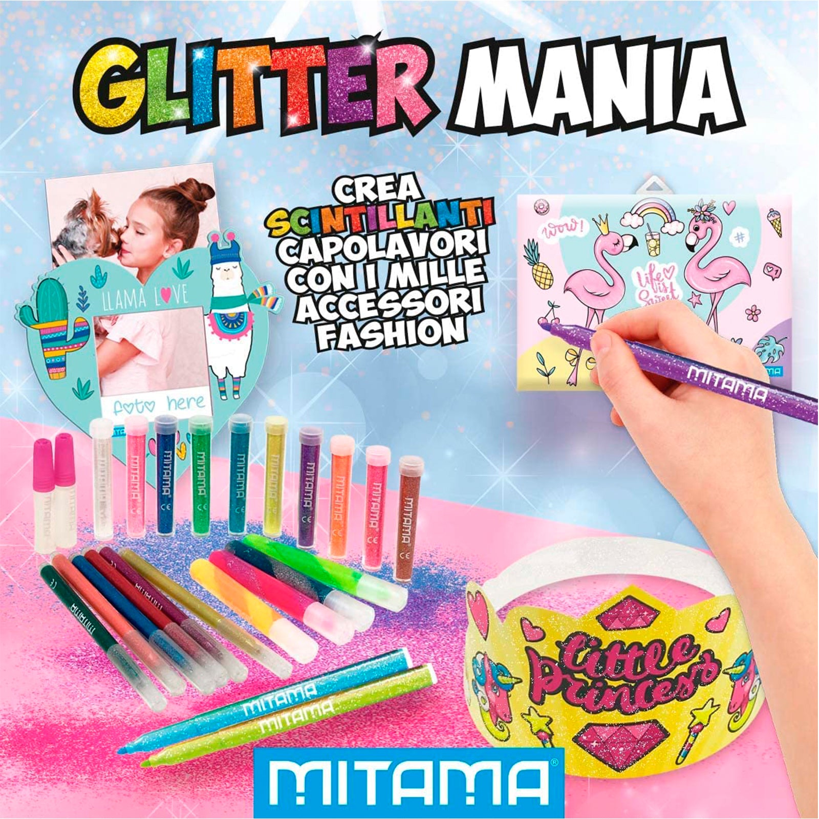 MITAMA Glitter Mania - Juego Creativo de +100 Piezas para Diseñar Moda con Purpurina