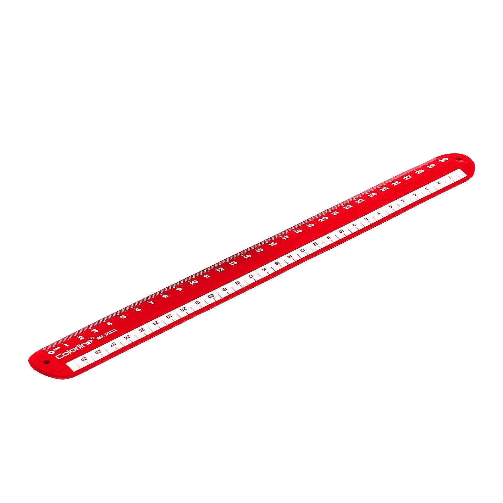 Colorline Rulómetro - Regla Enrollable 30 cm en Silicona. Acabado Soft-Touch. Rojo
