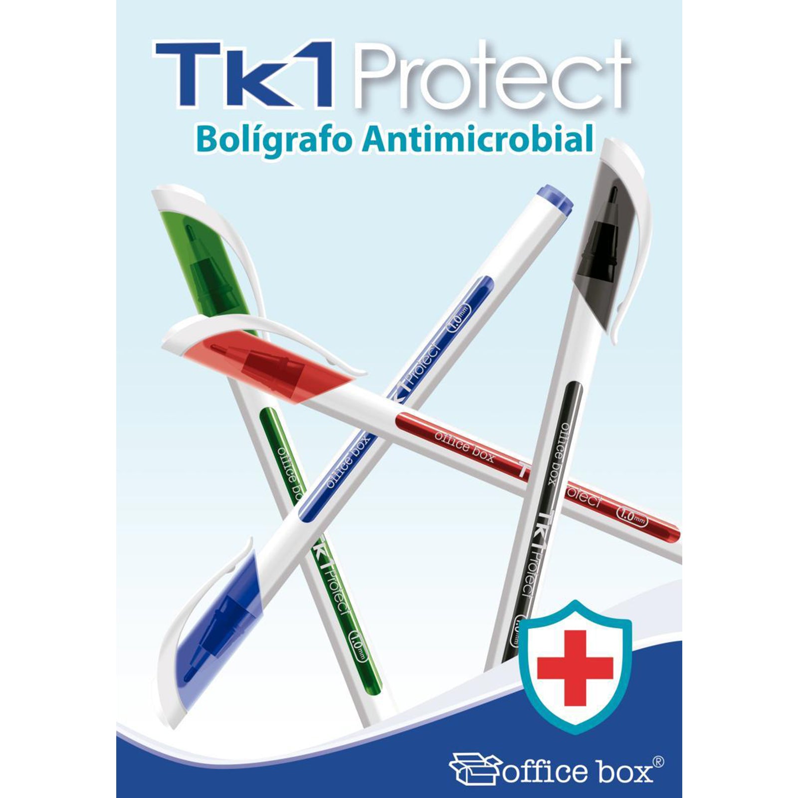 Pack 4 Bolígrafos Triangulares, Higiénicos y Antimicrobiales TK1 Protect