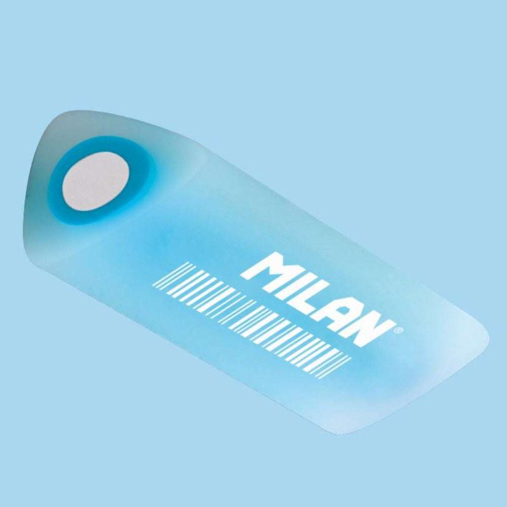 MILAN CPMF30 - Goma de Borrar Técnica F30. Color Azul Cristal Transparente