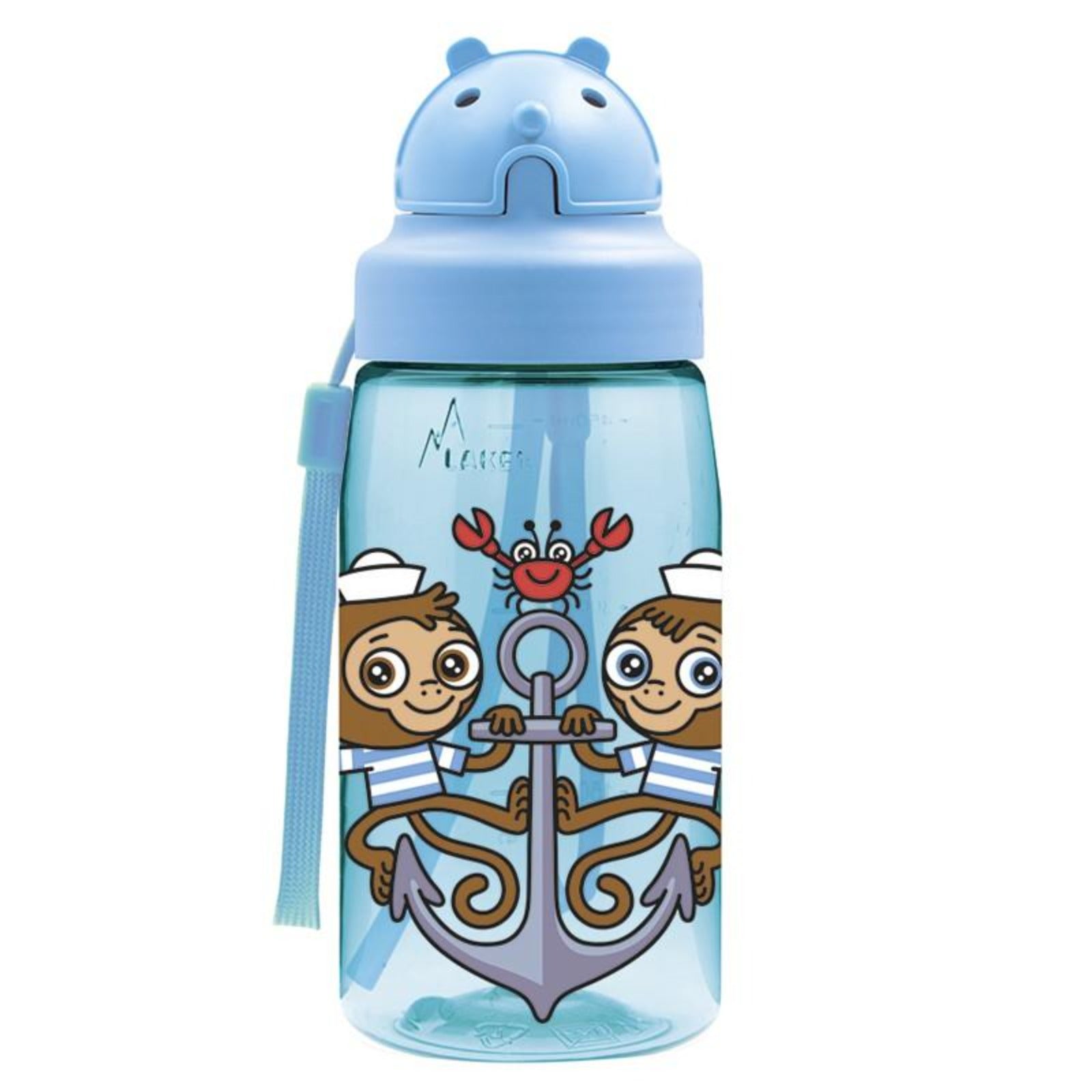 LAKEN OBY - Botella de Agua Infantil 0.45L en Tritán con Boquilla de Silicona. Modelo Mikonauticos